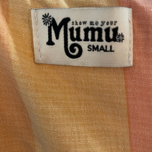 Show Me your Mumu Thelma Romper Sunset Sun Kissed Stripe Orange Yellow. Size Sm - Picture 6 of 9